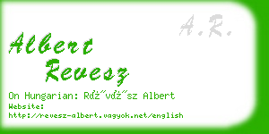 albert revesz business card